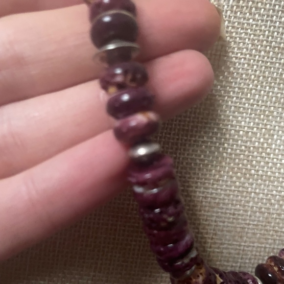 #2 Native American purple spiny oyster and sterling silver necklace - Picture 8 of 10